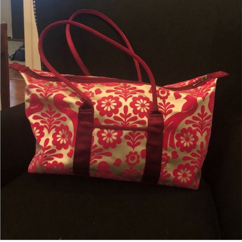 Pink Burnout Velvet Duffel Bag -Transversion
